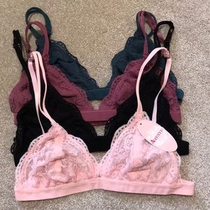 Bralettes in multiple colors